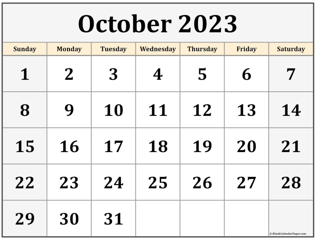 October 2023 Calendar With Holidays Calendar2023