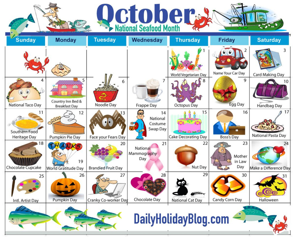 OCTOBER Weird Holidays Wacky Holidays Holiday Fun