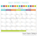 Perpetual Calendar Daily Expense Tracker Blank Expense