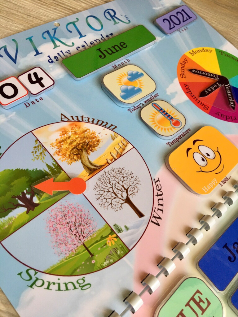 Personalized Daily Calendar For Children Homeschool Learning Etsy UK