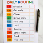 PRINTABLE DAILY ROUTINE Daily Schedule Template Daily Schedule Kids