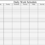 Printable Daily Work Schedule Template Printable Free Templates
