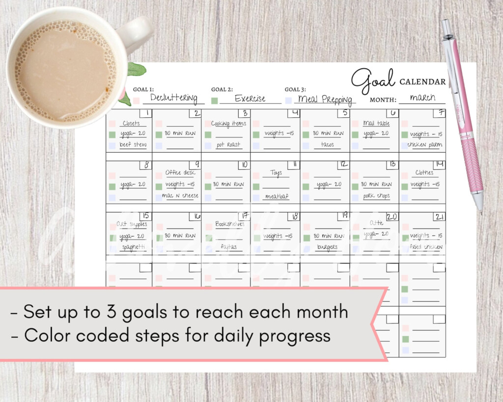 Daily Goal Calendar