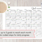 Printable Goal Planner Calendar Monthly Daily Goal Setting Etsy