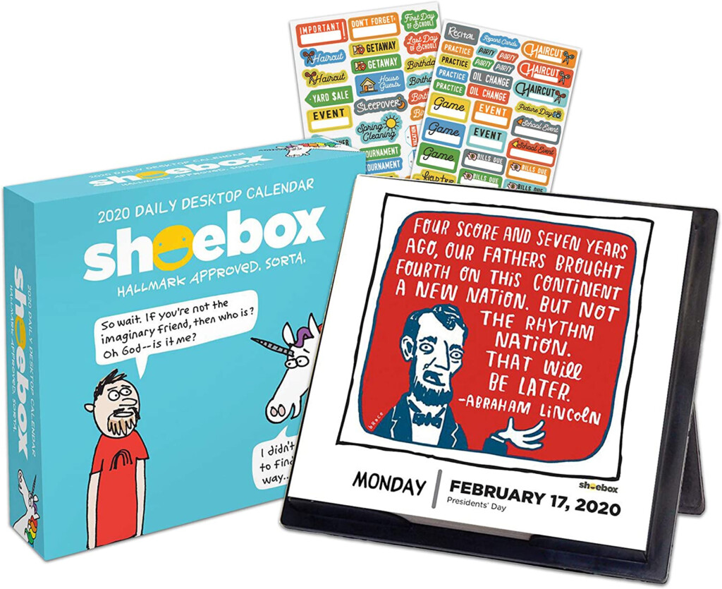 Shoebox Daily Desktop Calendar 2021 Advancefiber in