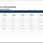 Spectacular Event Schedule Excel Template Household Budget