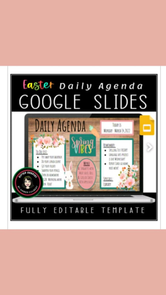 Spring Easter Daily Agenda Google Slides Fully Editable Low Prep 