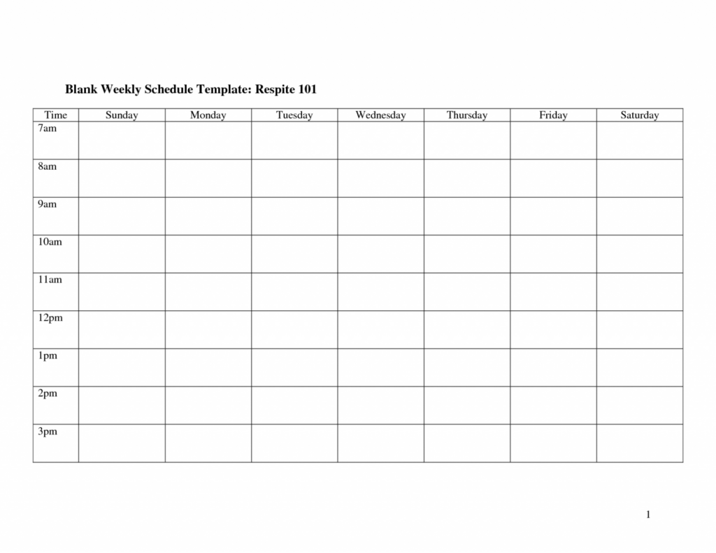 Sunday Through Saturday Calendar Free Calendar Template