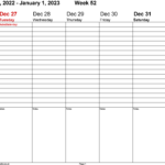 Weekly Calendar 2023 Printable Get Latest News 2023 Update