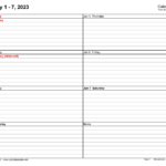 Weekly Calendars 2023 For PDF 12 Free Printable Templates