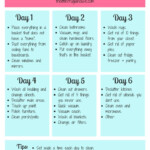 Weekly Cleaning Schedule 6 Day Planner Printable In 2020 Daily