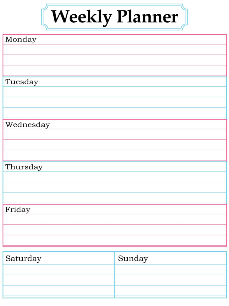 Weekly Planner Page With Images Weekly Planner Template Weekly 